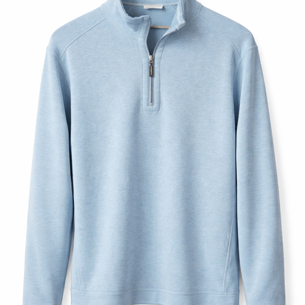 Tommy Bahama Mens Light Blue Half-Zip Sweater Pullover Reversible